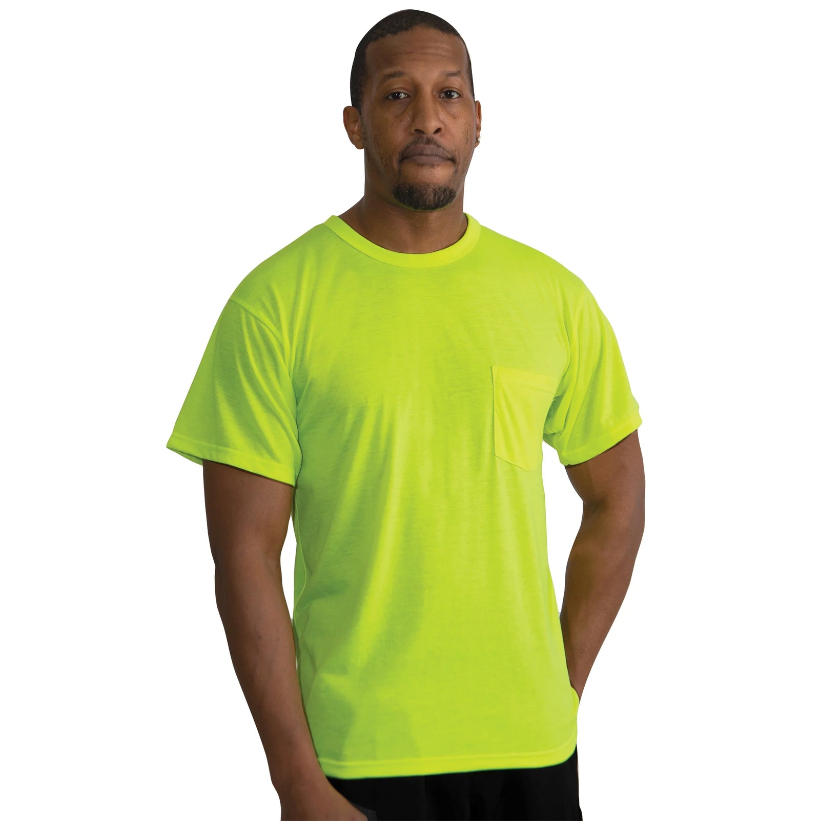 Moisture Wicking Pocket T-shirt - Safety Green / s