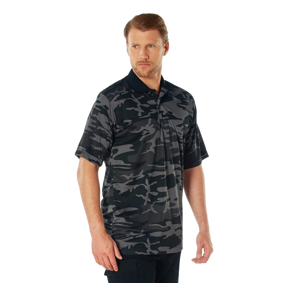 Moisture Wicking Polo Shirt - Black Camo / s