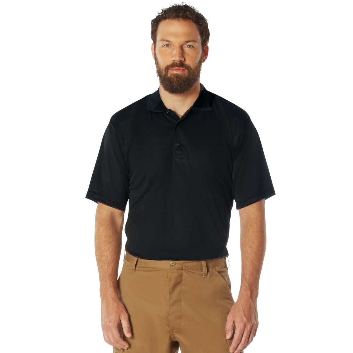 Moisture Wicking Polo Shirt - Black / s