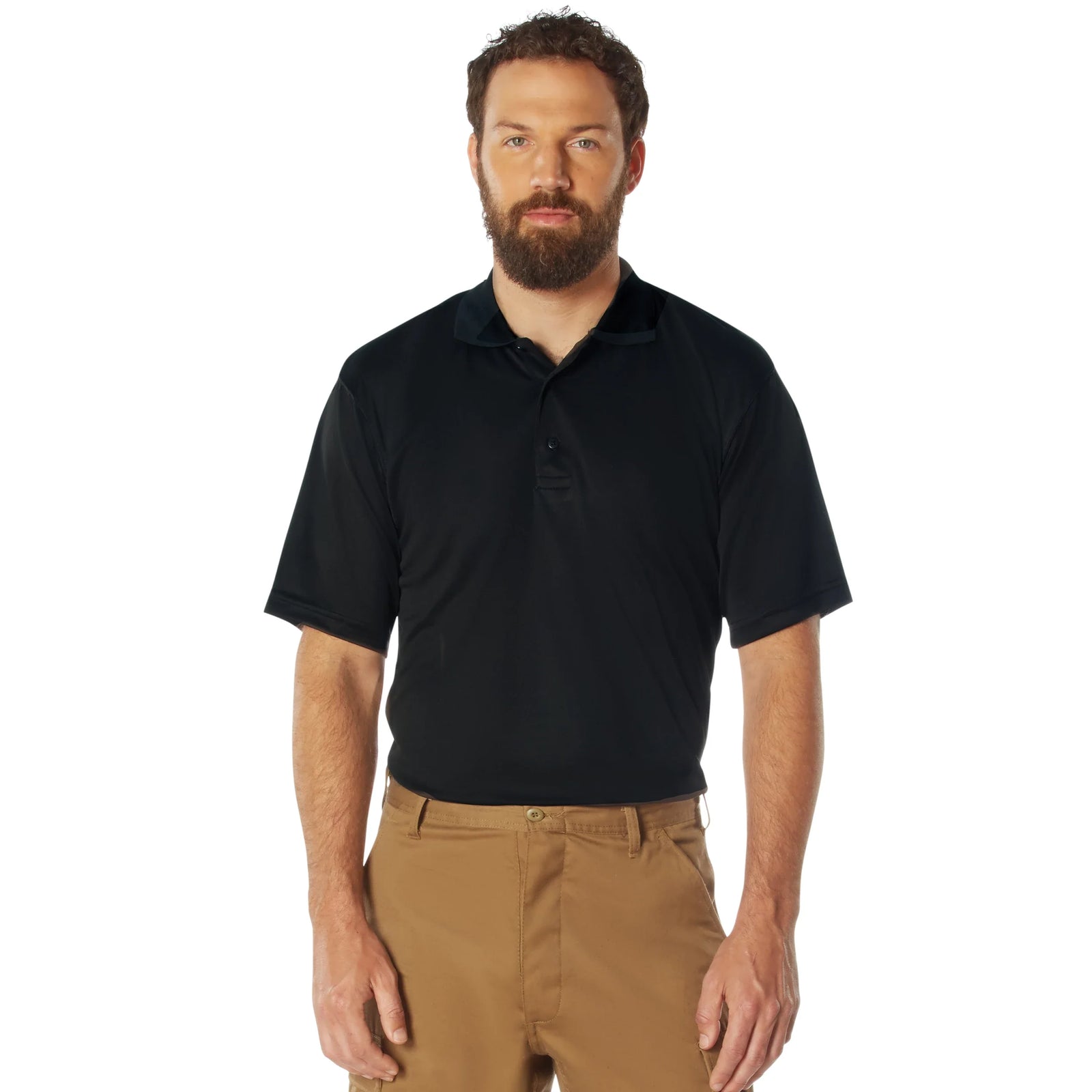 Moisture Wicking Polo Shirt - Black / s