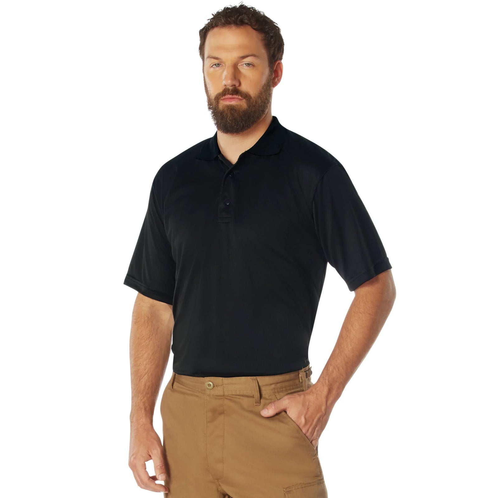 Moisture Wicking Polo Shirt - Black / s