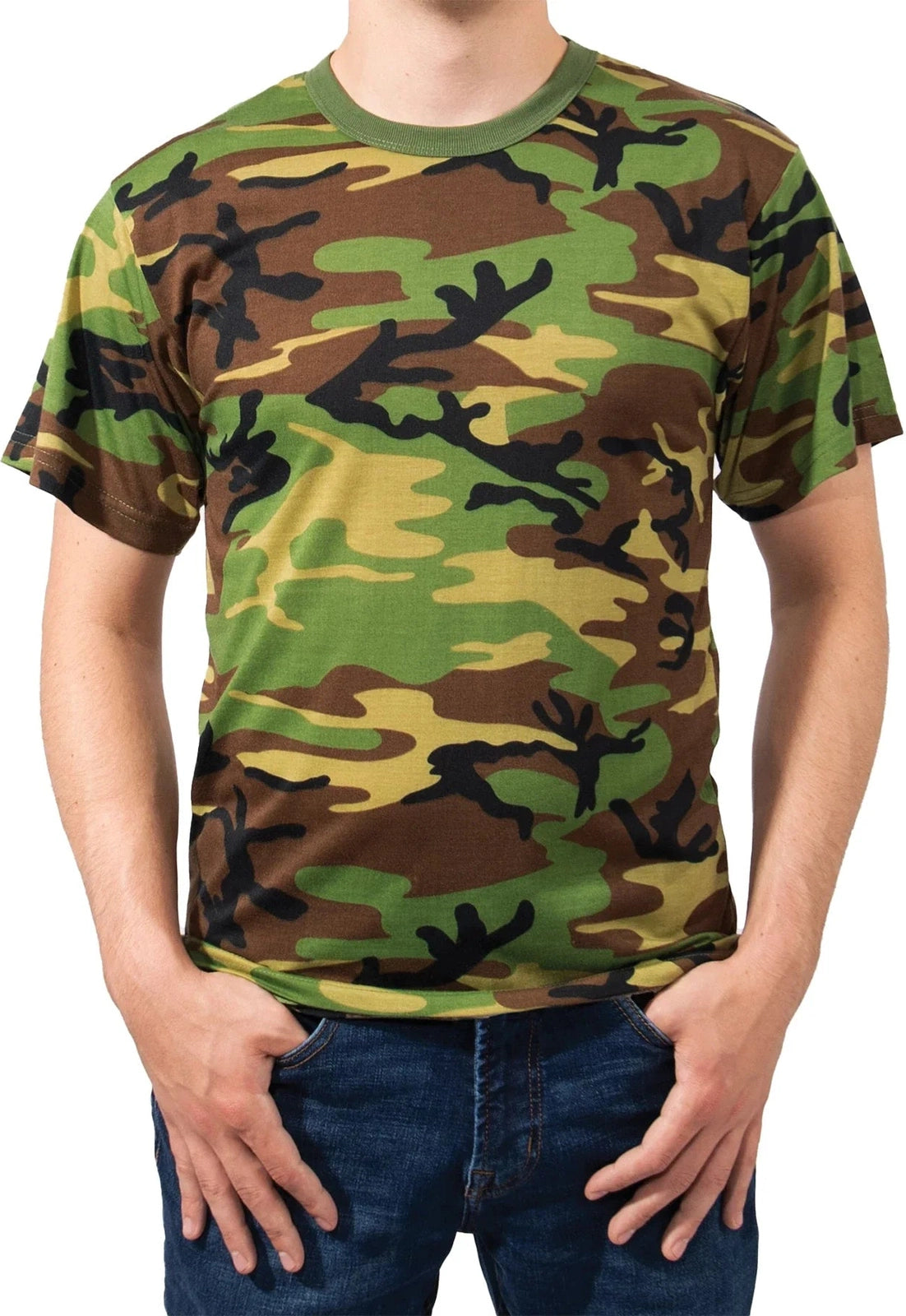 Moisture Wicking T-shirts - Woodland Camo / s