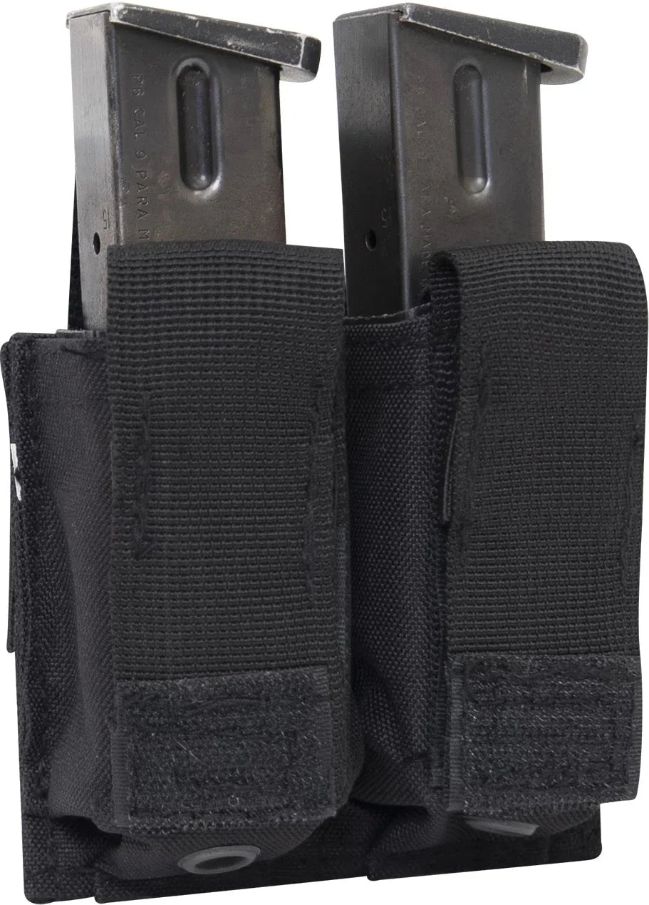 Molle Double Pistol Mag Pouch with Insert - Black