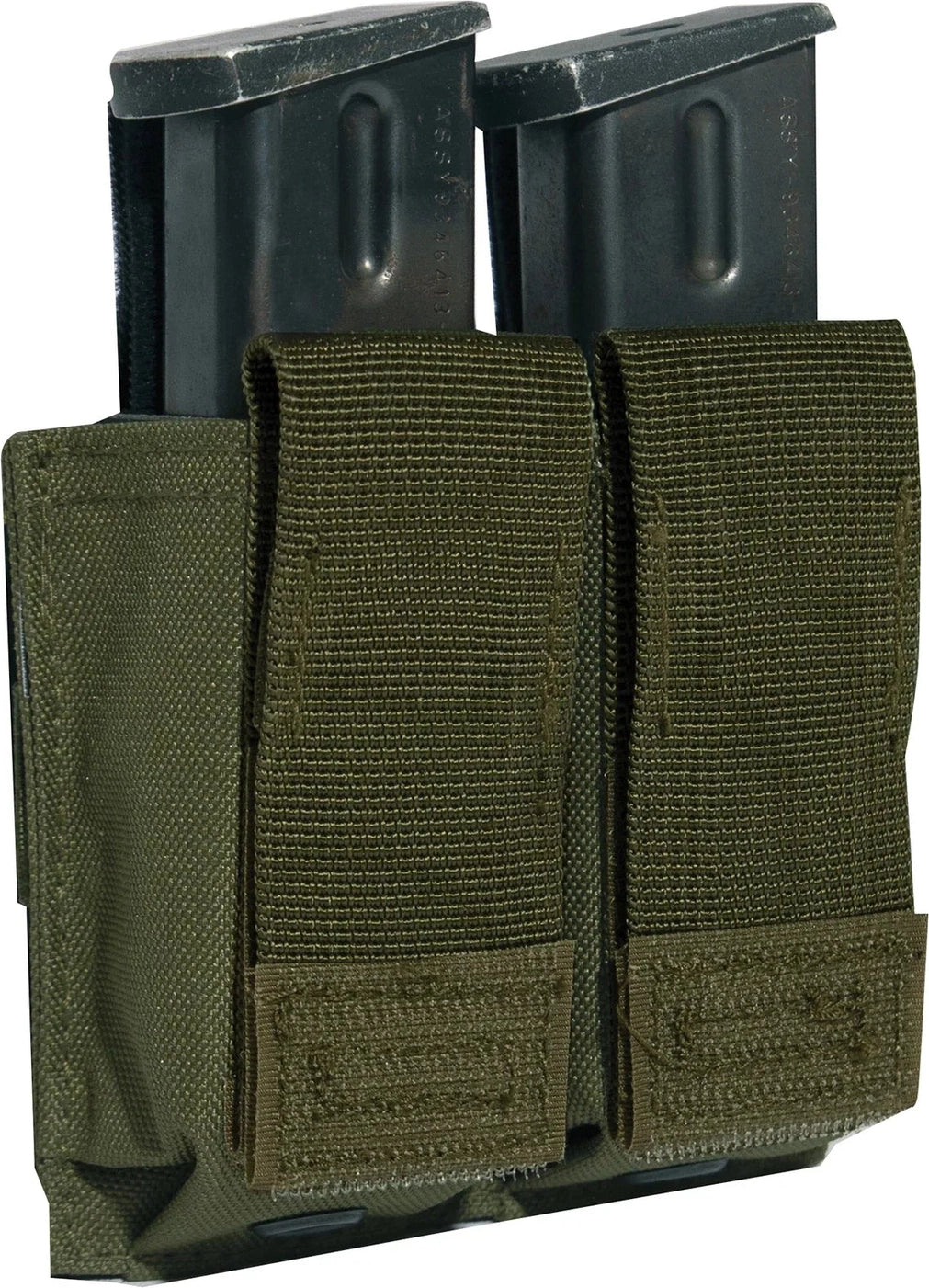 Molle Double Pistol Mag Pouch with Insert - Black