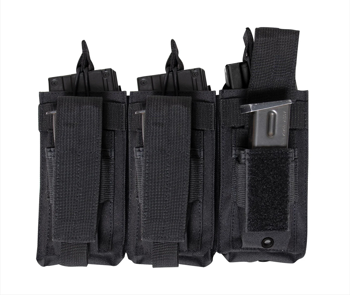 Molle Triple Kangaroo Rifle and Pistol Mag Pouch - Black