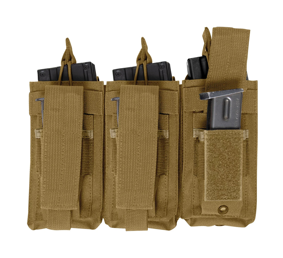 Molle Triple Kangaroo Rifle and Pistol Mag Pouch - Coyote Brown