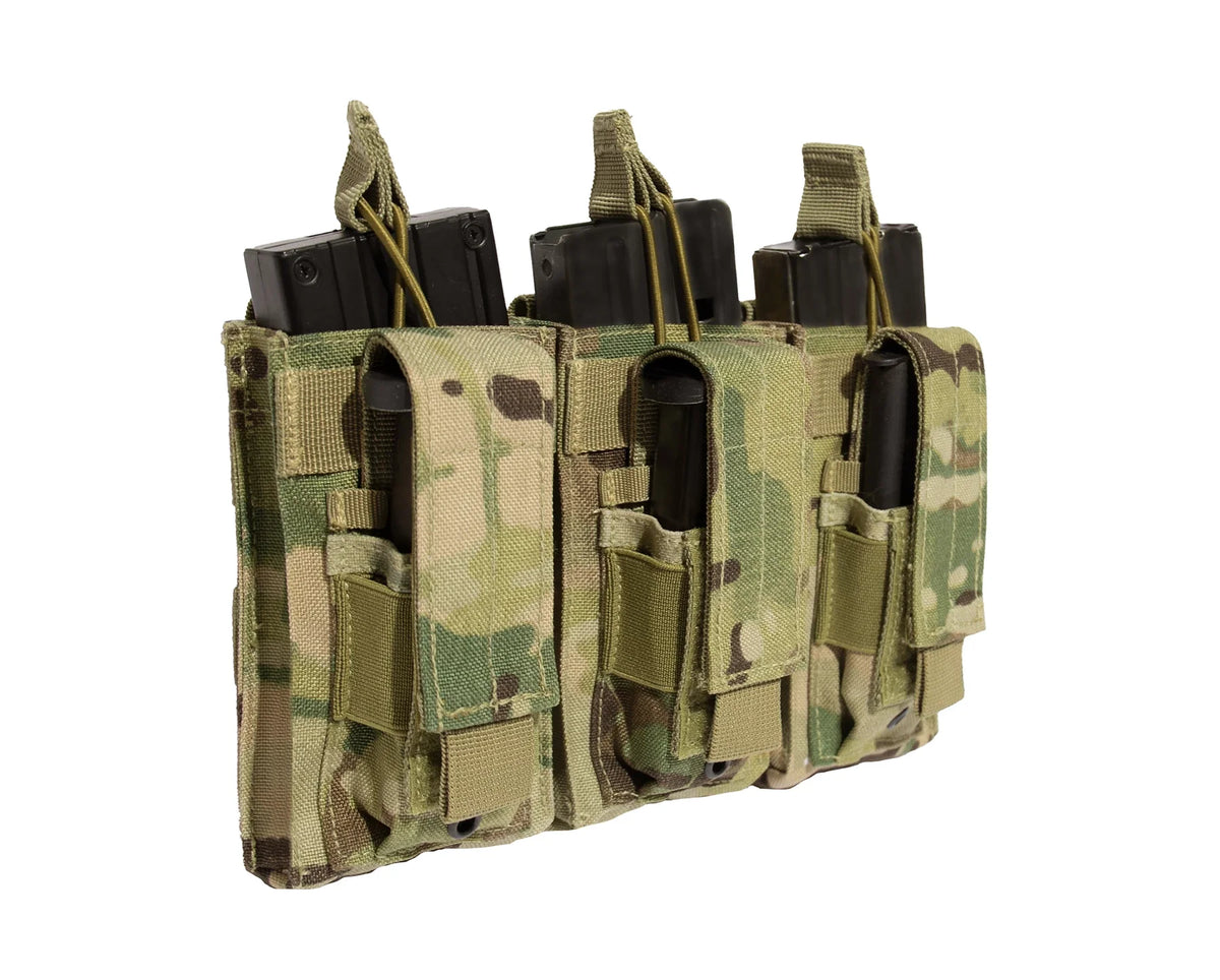 Molle Triple Kangaroo Rifle and Pistol Mag Pouch
