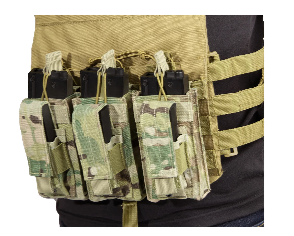 Molle Triple Kangaroo Rifle and Pistol Mag Pouch