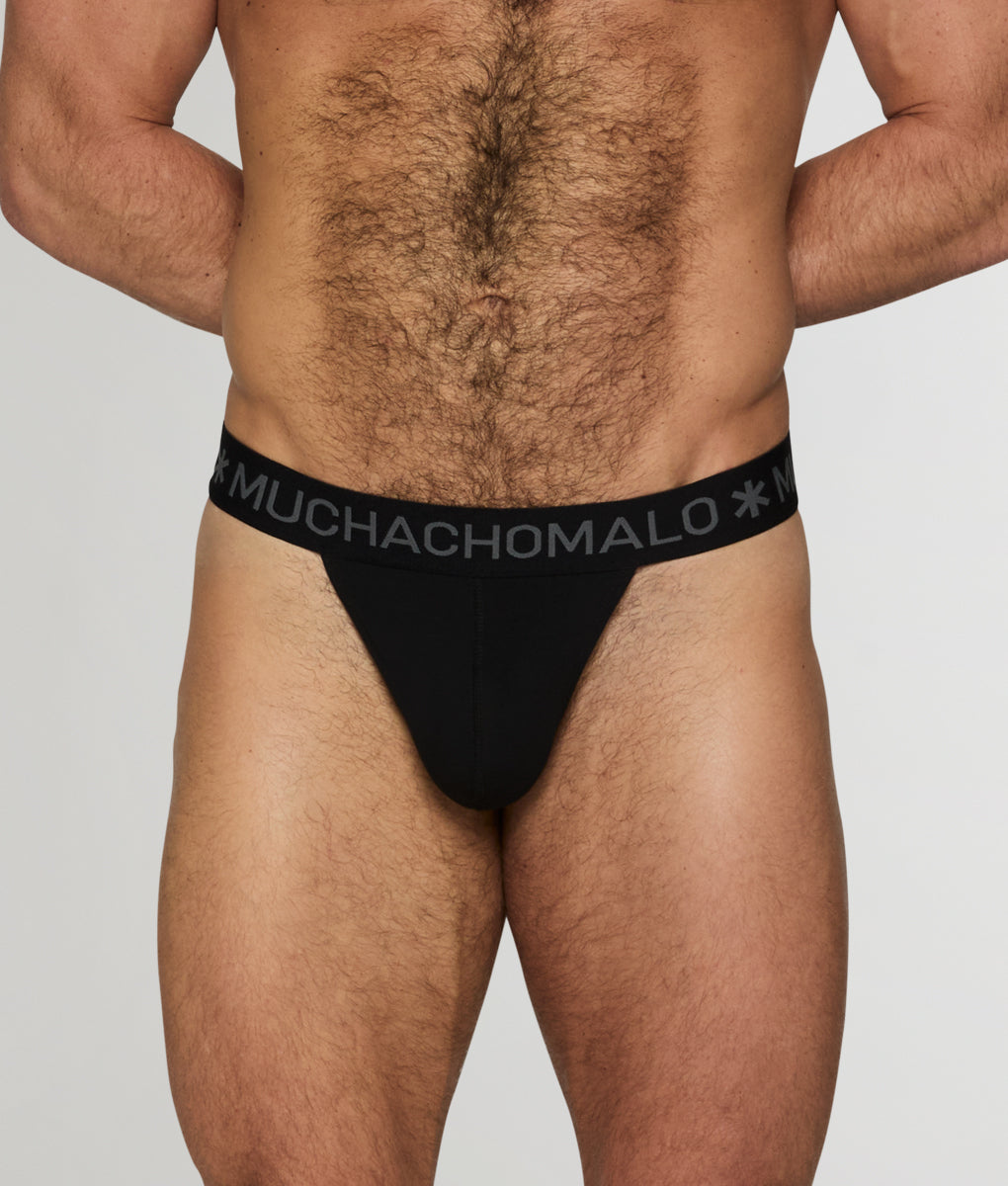 Muchachomalo Solid Thong - Midnight Black / Small
