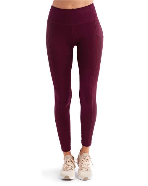 Front View of Mulberry Women's Mesh Pocket Danica Leggings - TD304