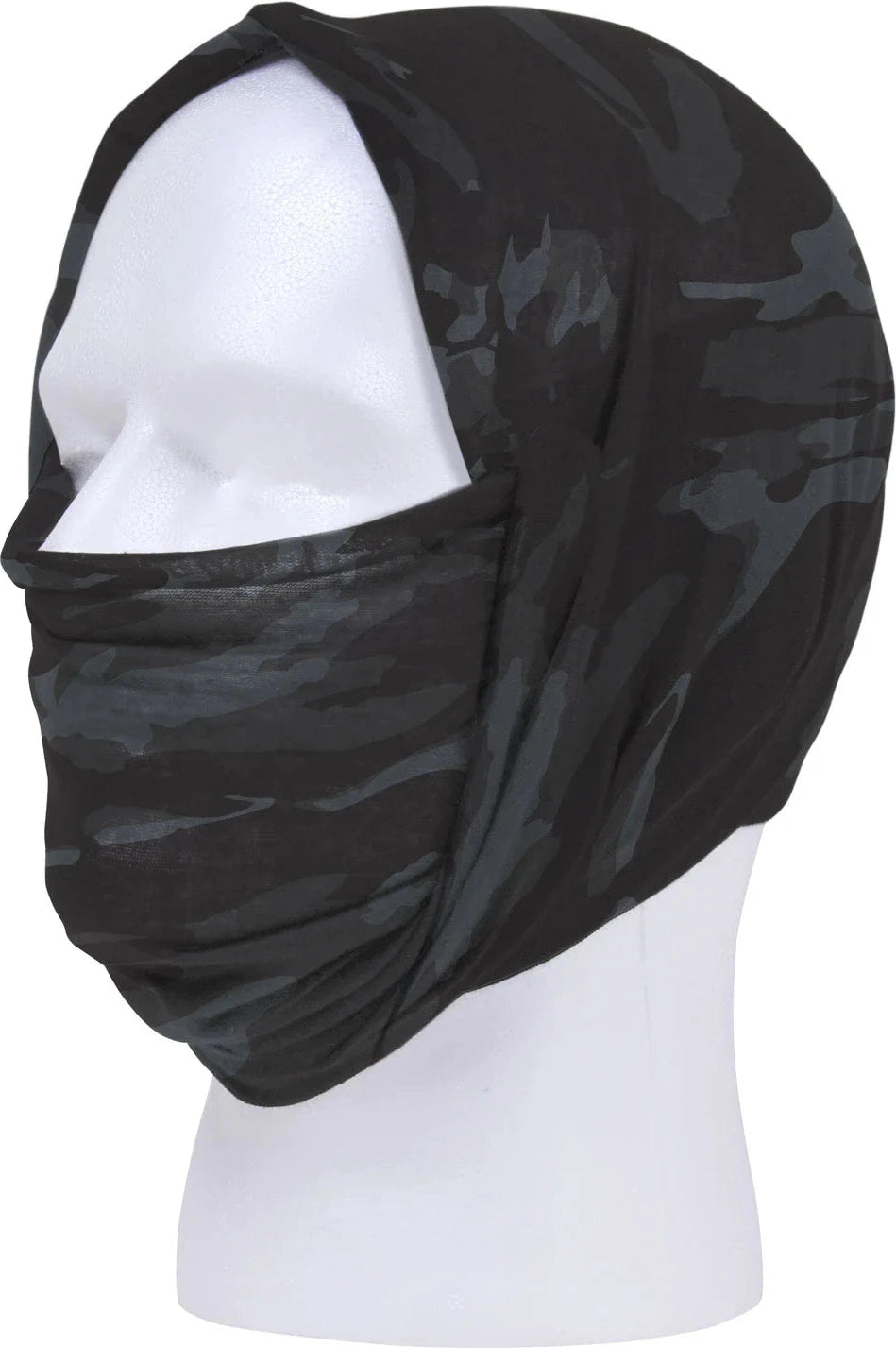 Multi-use Neck Gaiter and Face Covering Tactical Wrap - Black Camo