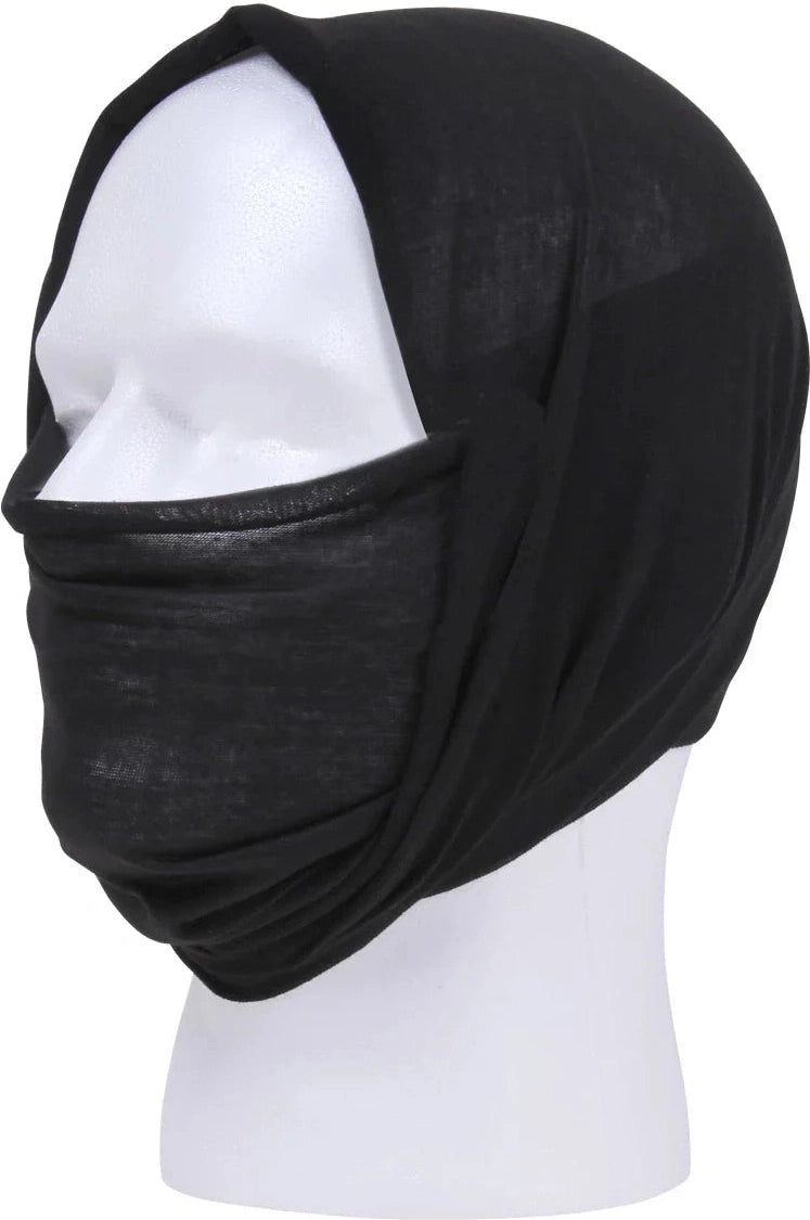 Multi-use Neck Gaiter and Face Covering Tactical Wrap - Black