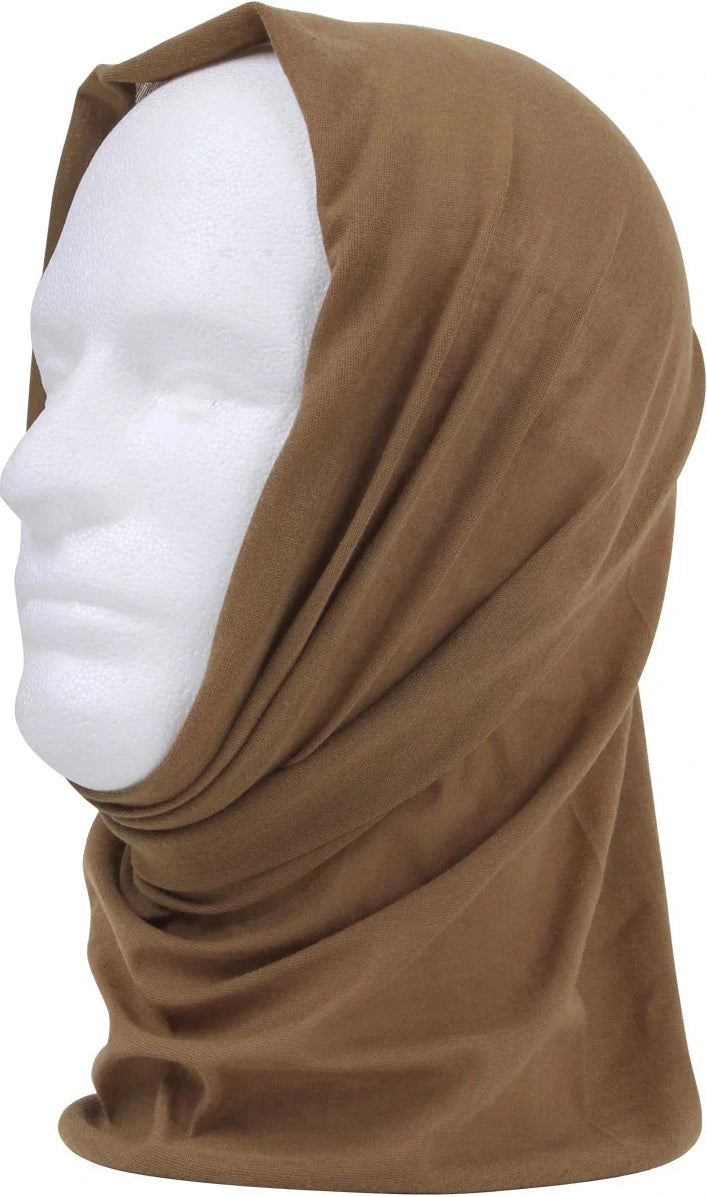 Multi-use Neck Gaiter and Face Covering Tactical Wrap - Coyote Brown