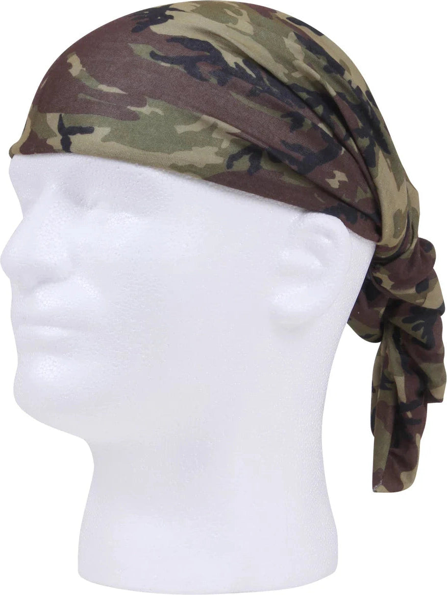 Multi-use Neck Gaiter and Face Covering Tactical Wrap - Woodland Camo
