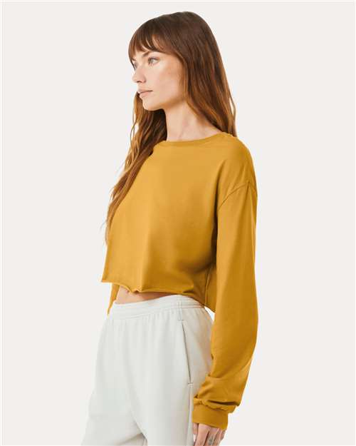 Mustard FWD Fashion Women&#39;s Crop Long Sleeve Tee - 6501