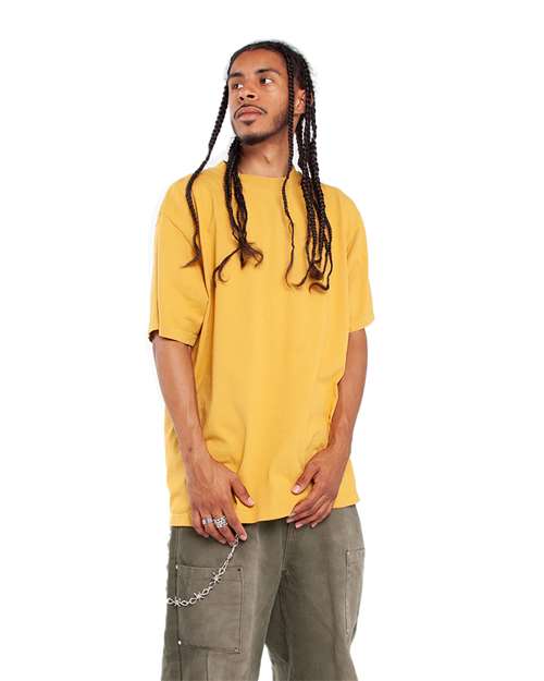 Mustard Garment-Dyed Crewneck T-Shirt - SHGD plain