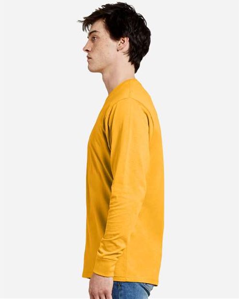 Rear View of Mustard Heavyweight Long Sleeve T-Shirt - LS15009