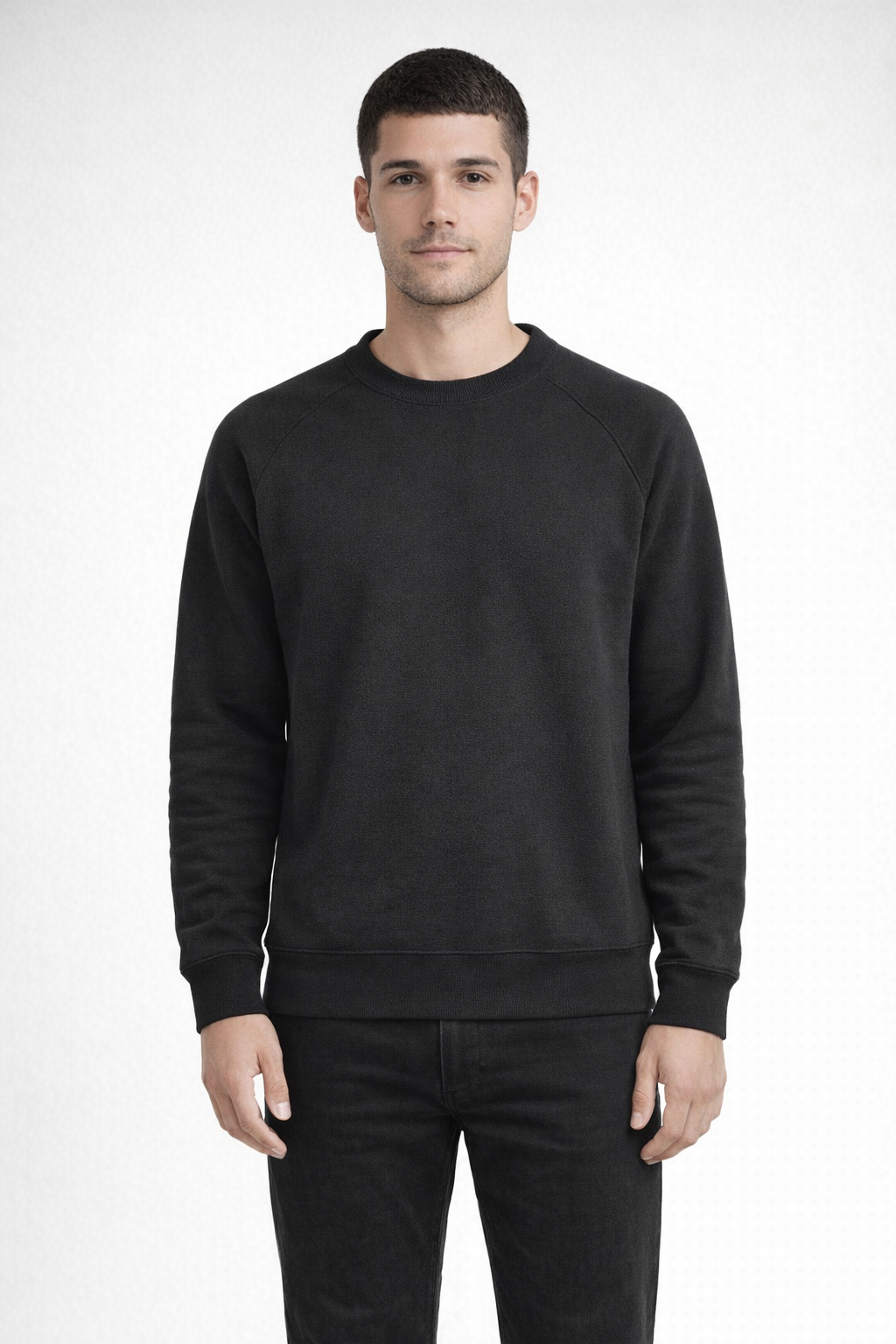 Mv Sport 17116 Vintage Fleece Raglan Crewneck - Black