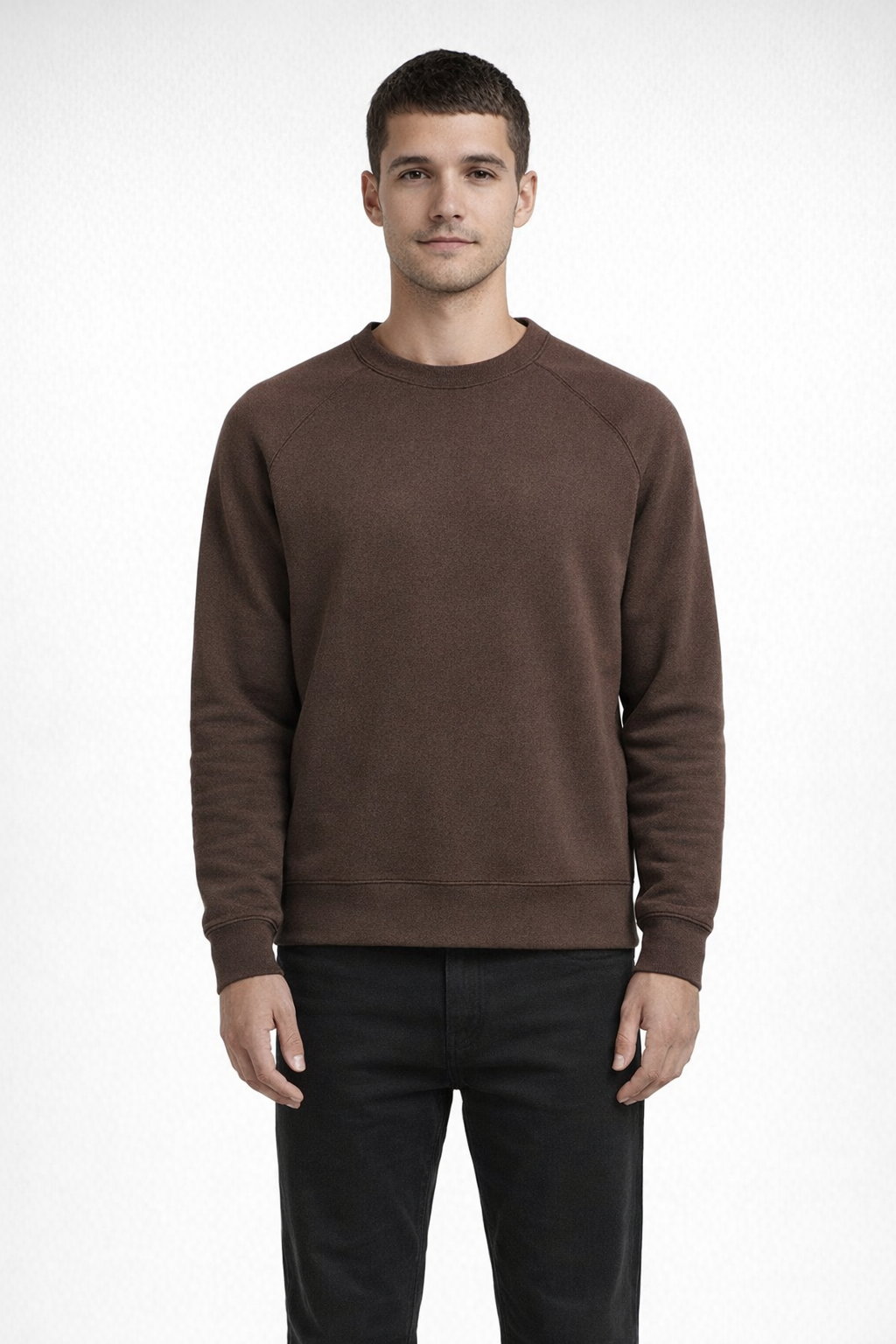 Mv Sport 17116 Vintage Fleece Raglan Crewneck - Cocoa