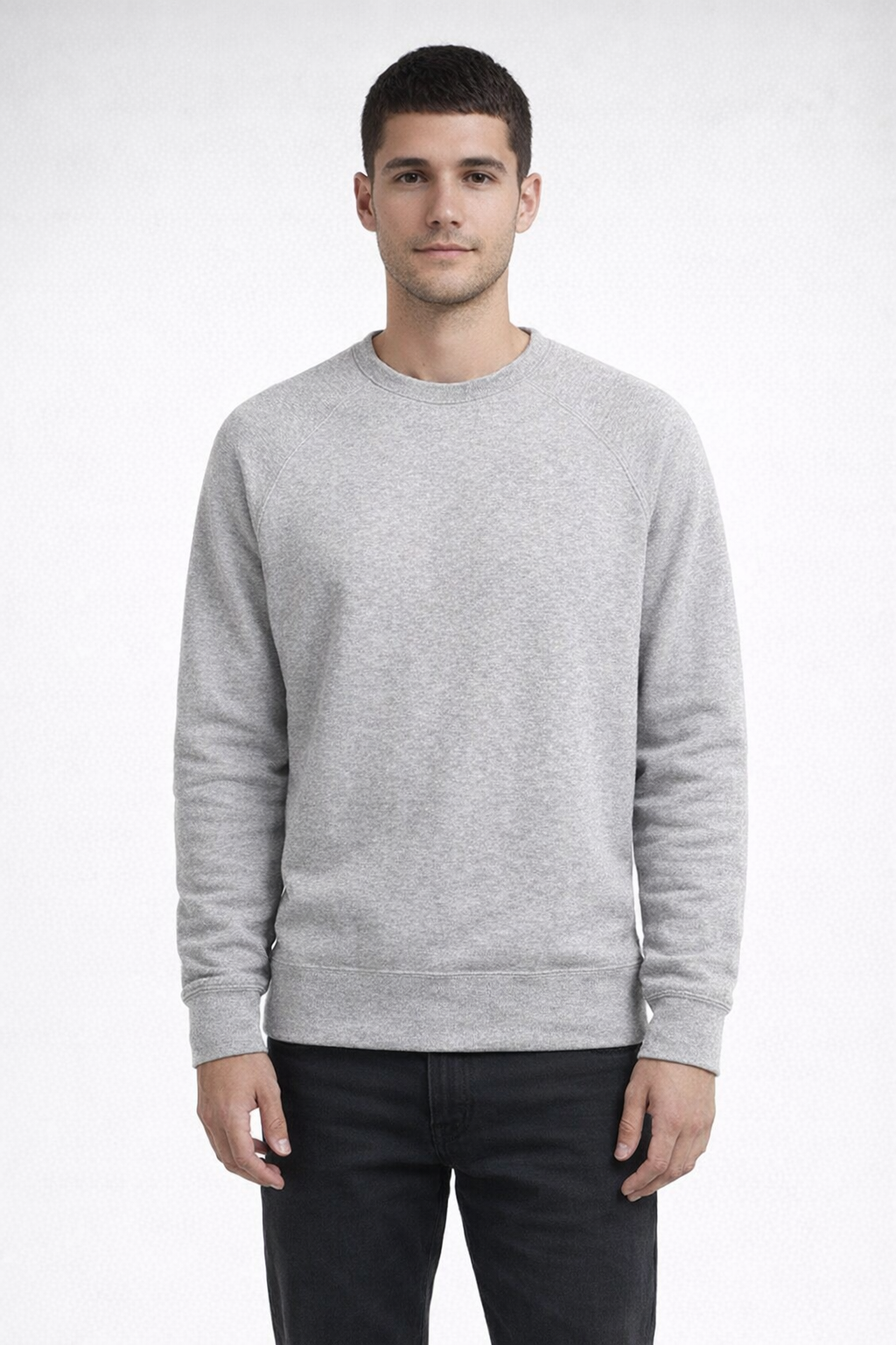 Mv Sport 17116 Vintage Fleece Raglan Crewneck - Gray