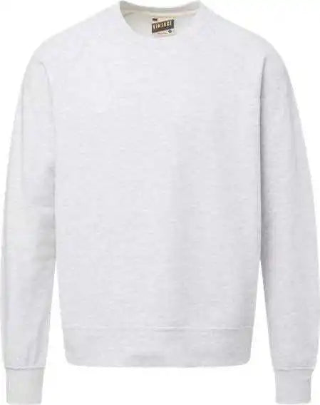 Mv Sport 17116 Vintage Fleece Raglan Crewneck Sweatshirt - Ash Gray