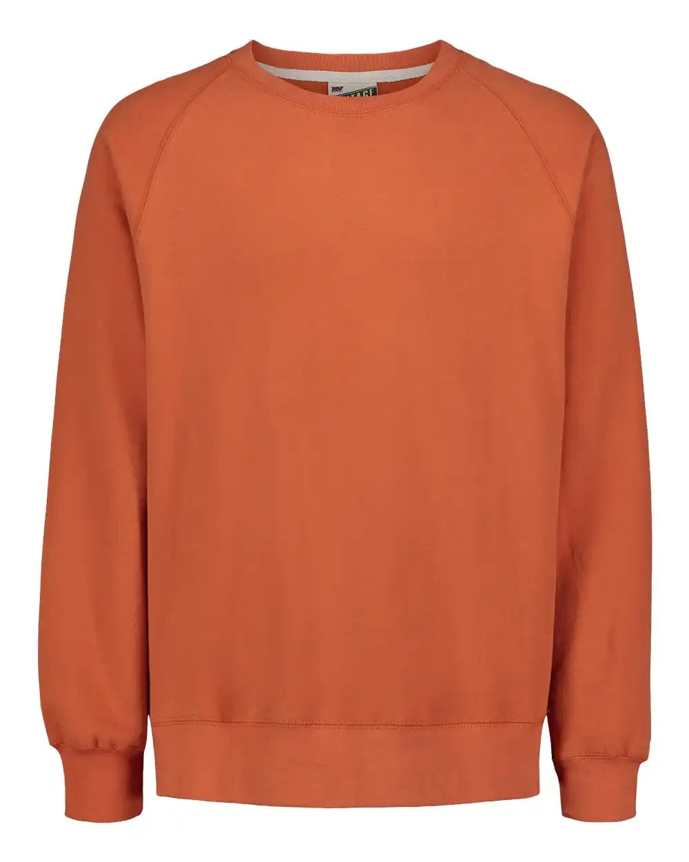 Mv Sport 17116 Vintage Fleece Raglan Crewneck Sweatshirt - Orange