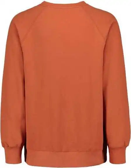 Mv Sport 17116 Vintage Fleece Raglan Crewneck Sweatshirt Orange