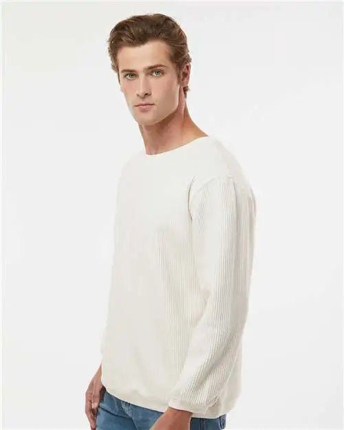 Mv Sport 19179 Corded Crewneck Pullover - Ivory