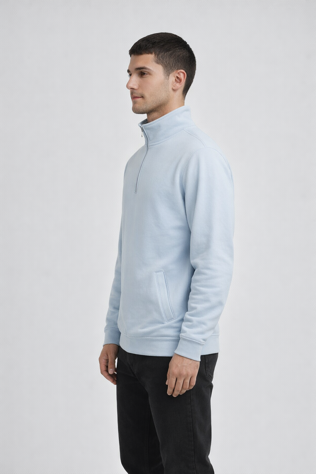 Mv Sport 20315 Fundamental Fleece Qtr Zip - Arctic Blue
