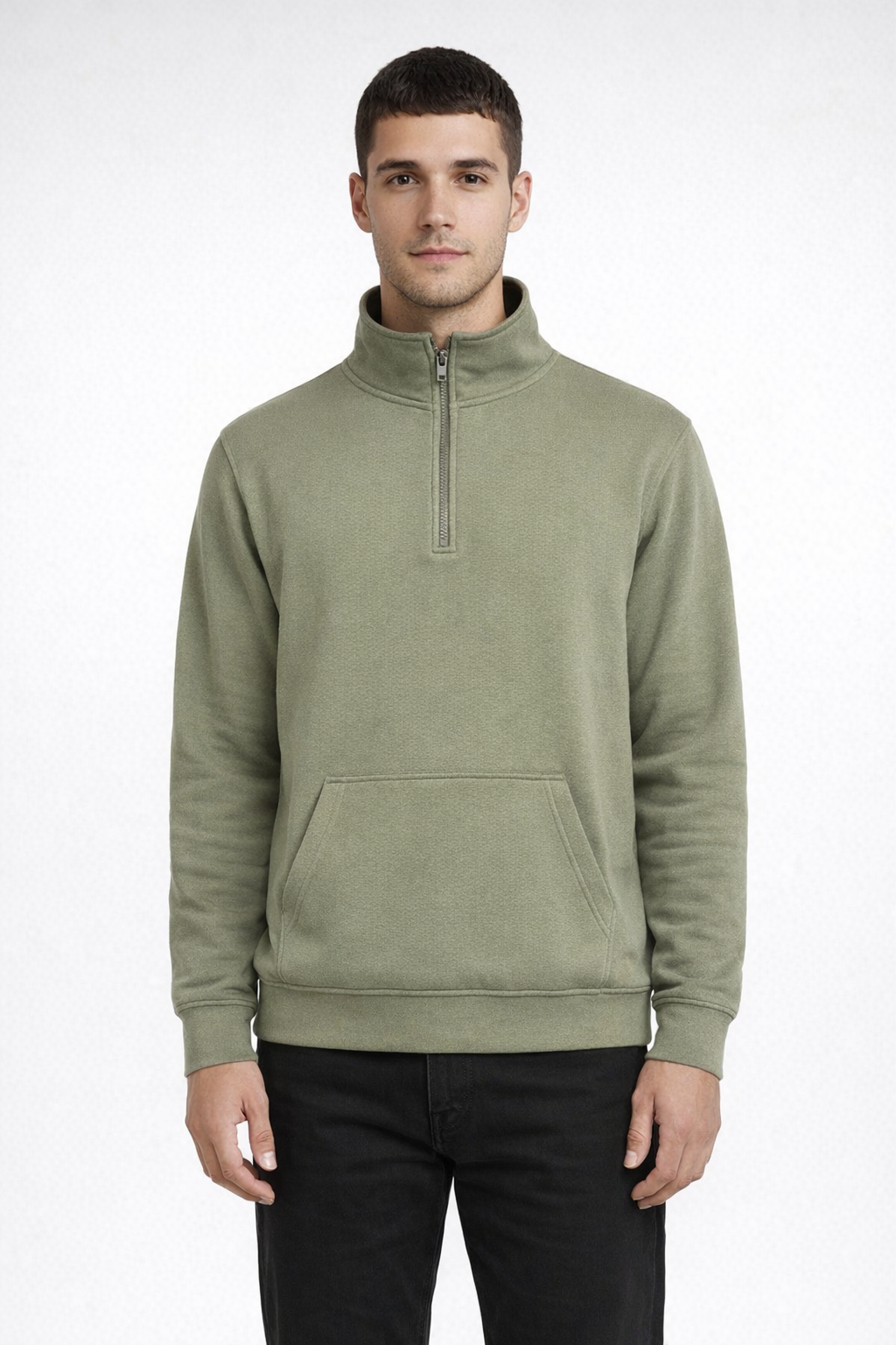Mv Sport 20315 Fundamental Fleece Qtr Zip - Dusty Olive