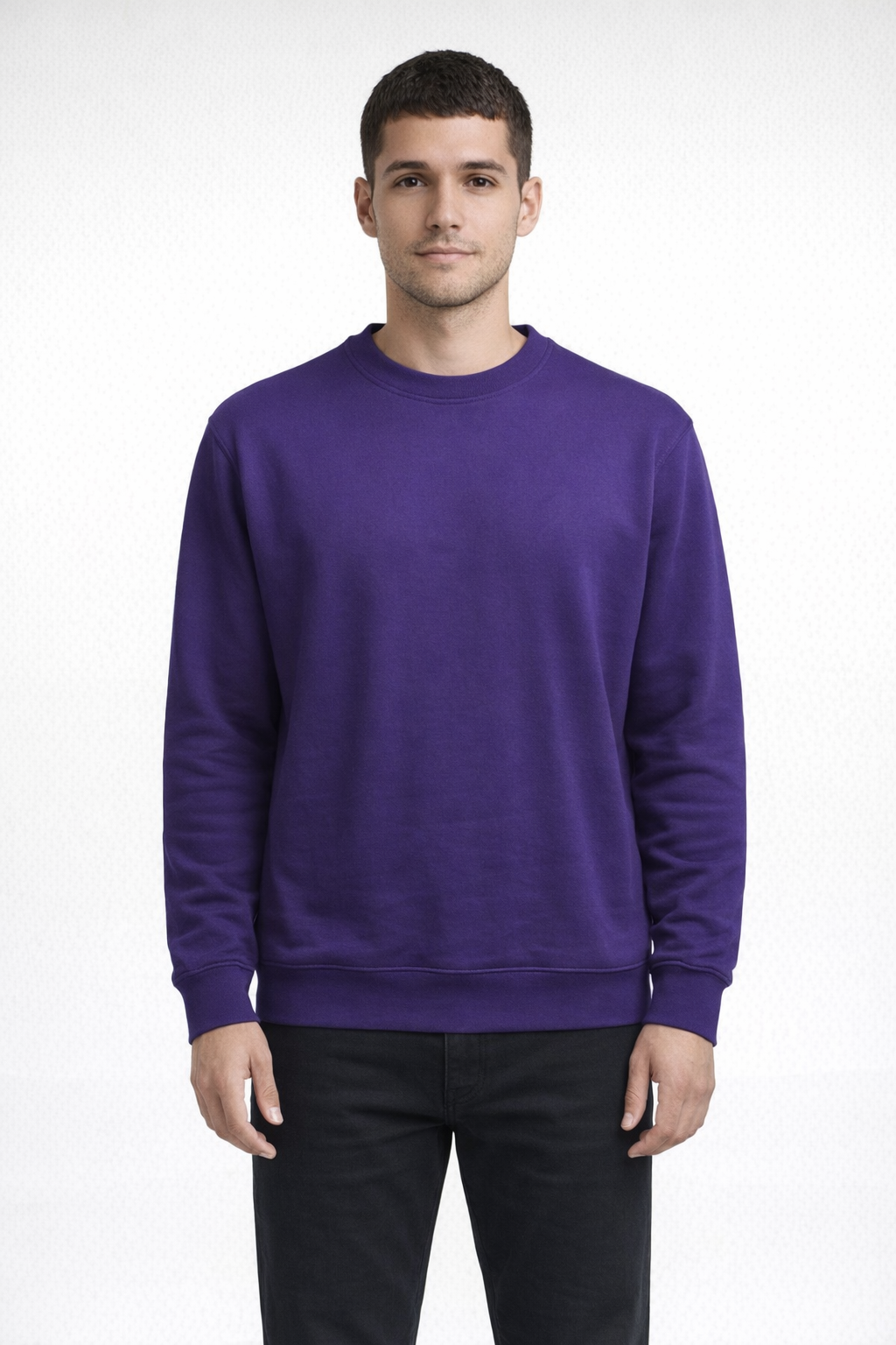 Mv Sport 20335 Fundamental Fleece Crew - Athletic Purple