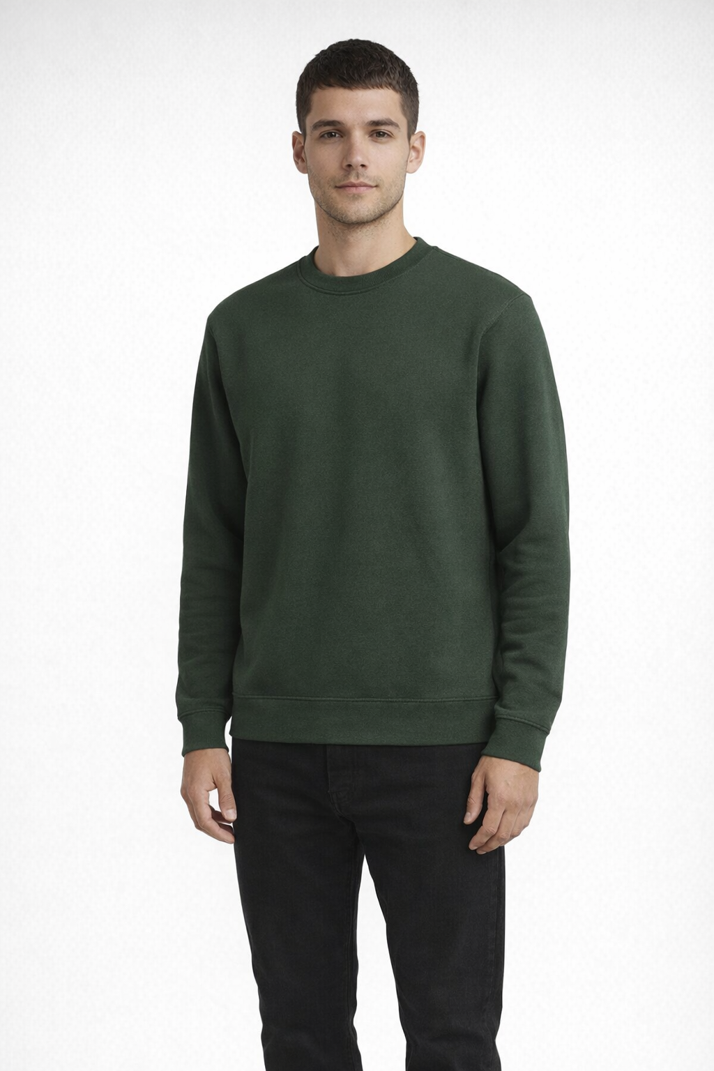 Mv Sport 20335 Fundamental Fleece Crew - Forest Green