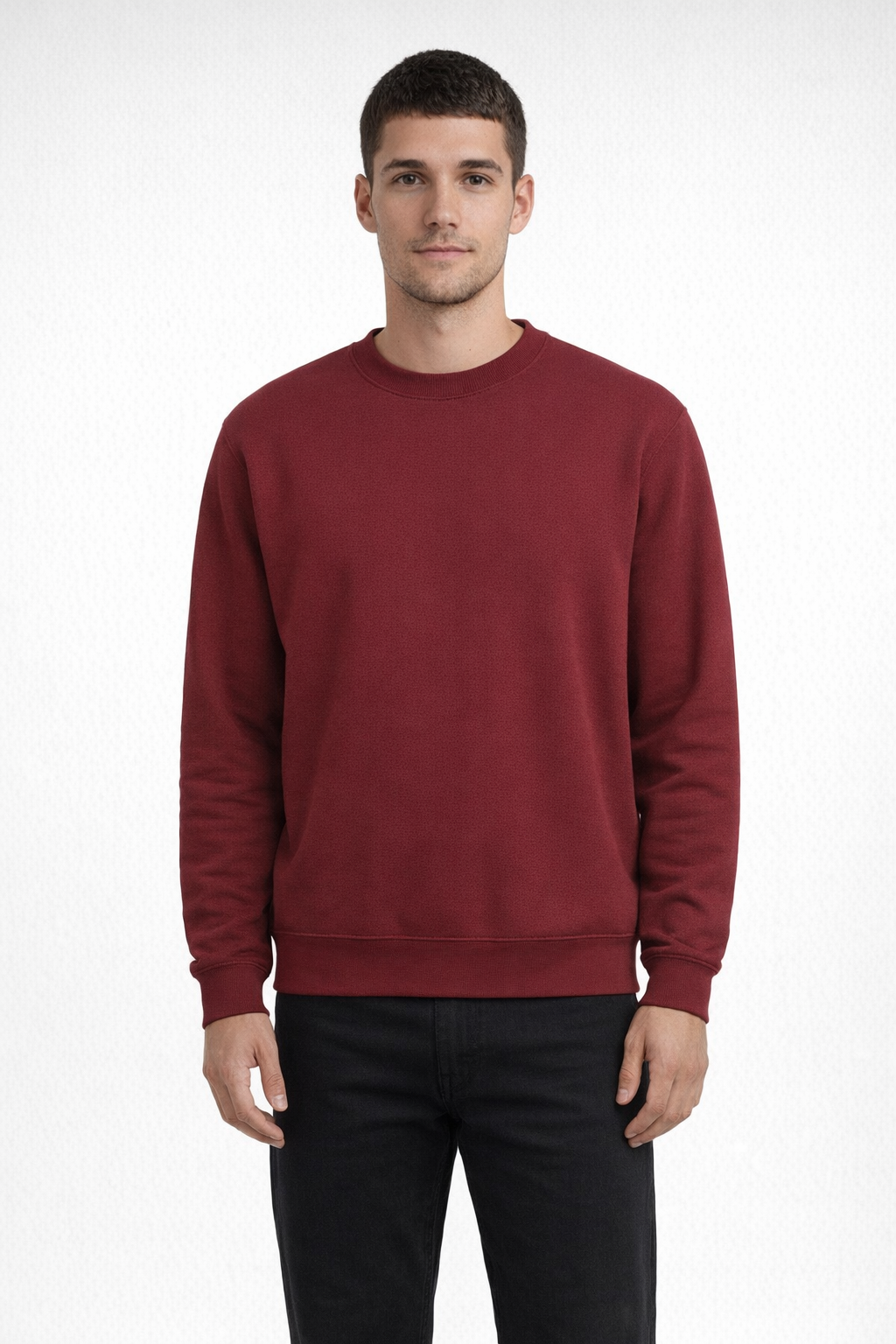 Mv Sport 20335 Fundamental Fleece Crew - Maroon