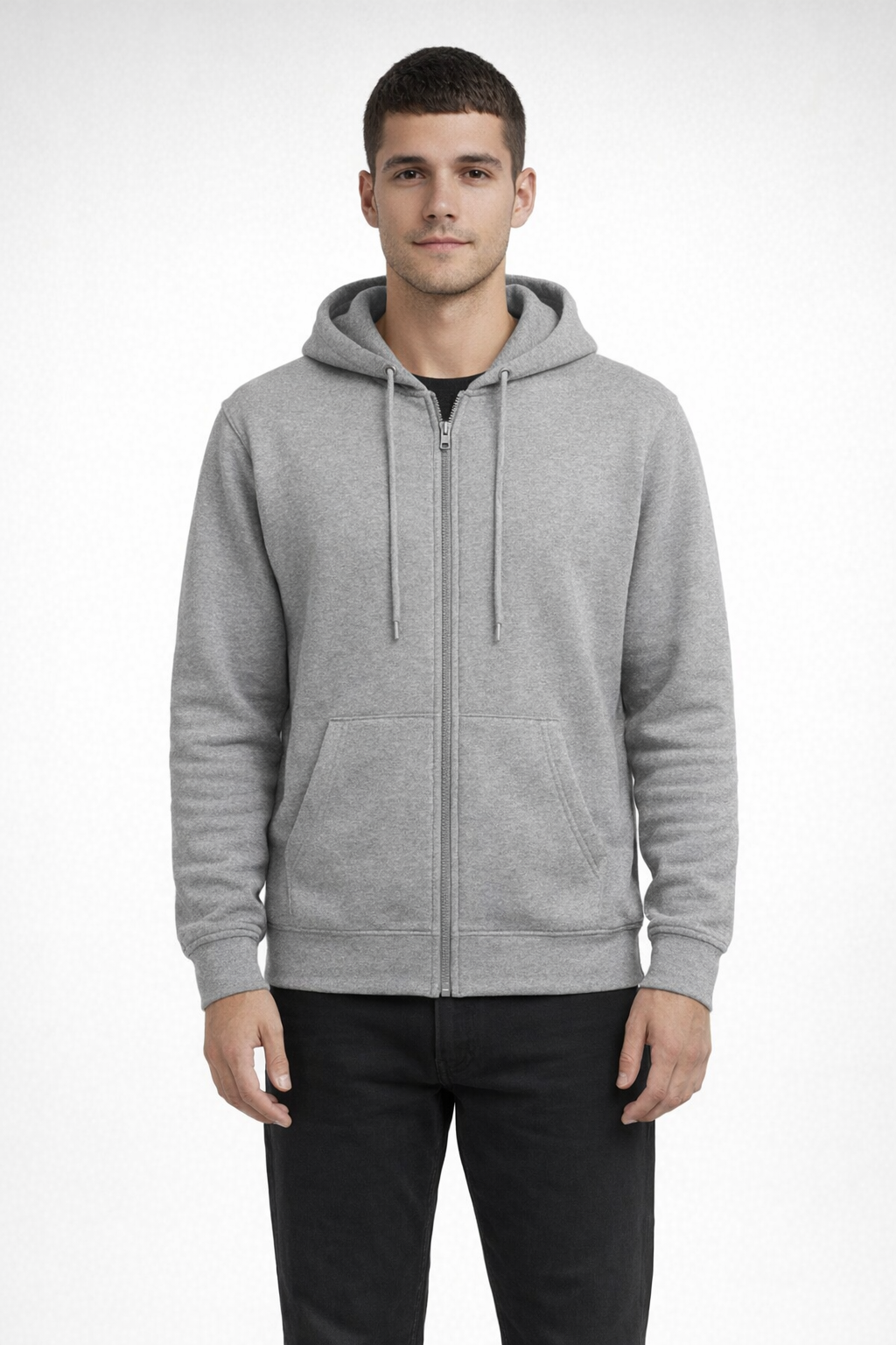 Mv Sport 20349 Fundamental Fleece Zip Hood - Graphite