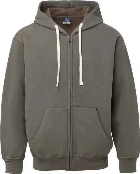 Mv Sport 22132 Vintage Fleece Full Zip Hooded Sweatshirt Granite