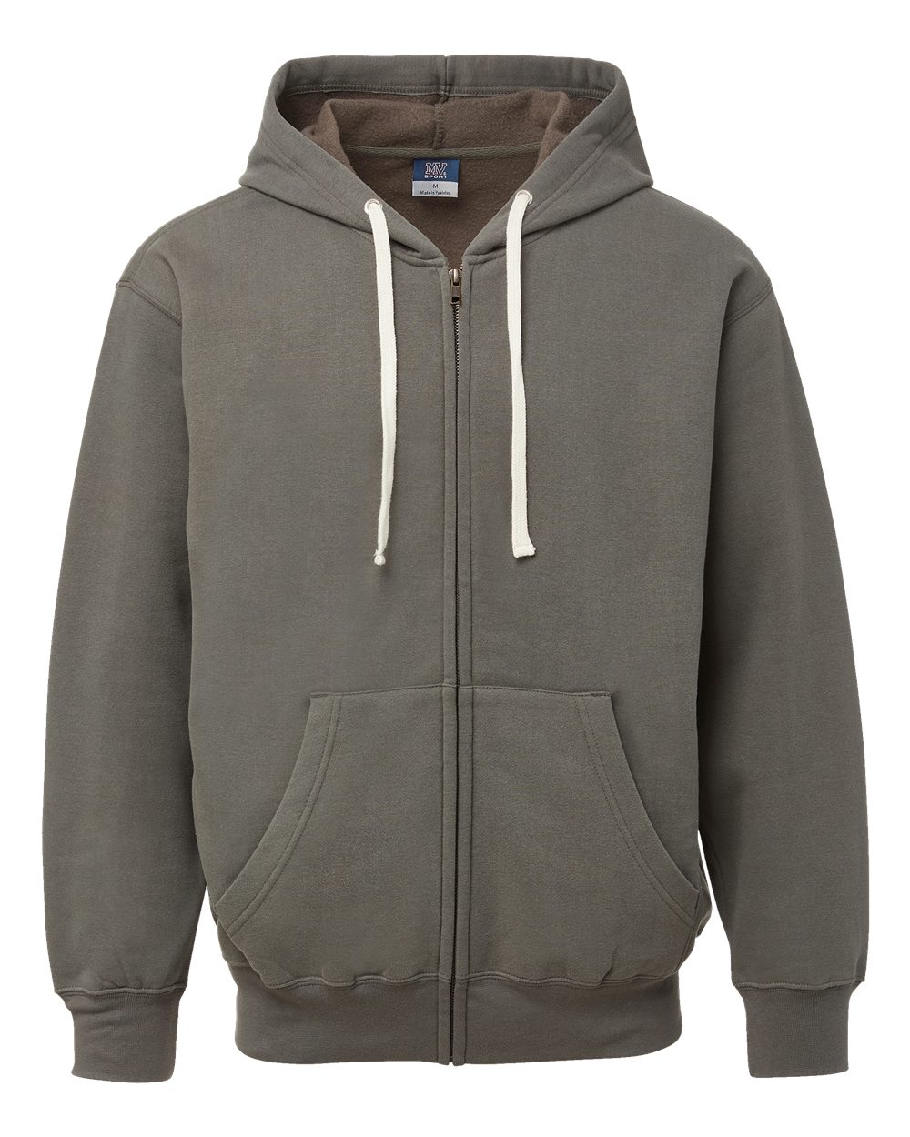 Mv Sport 22132 Vintage Fleece Full-zip Hooded Sweatshirt - Granite