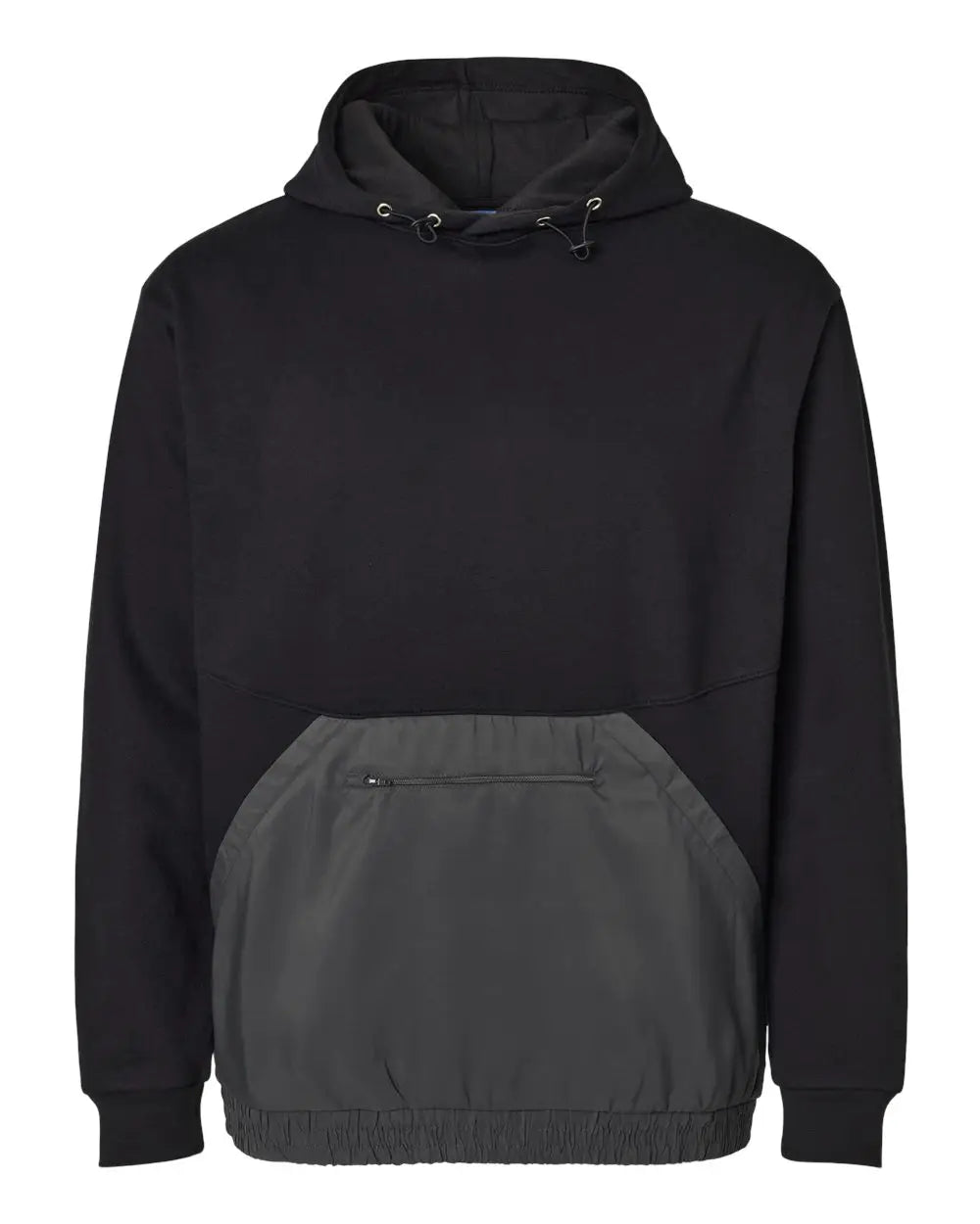 Mv Sport 23112 Mixed Media Hooded Sweatshirt - Black Charcoal