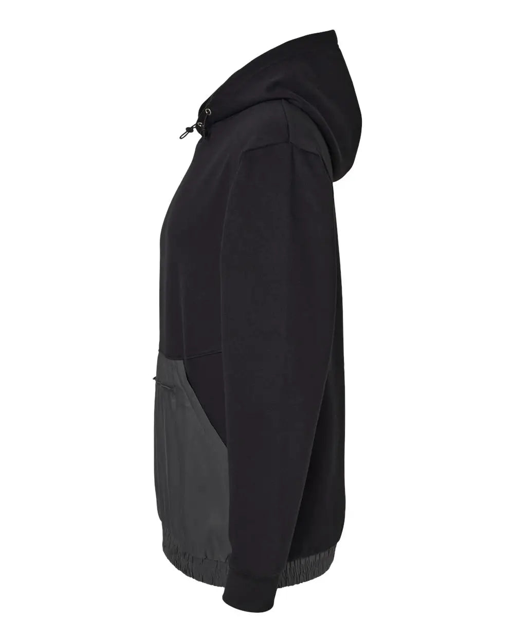 Mv Sport 23112 Mixed Media Hooded Sweatshirt - Black Charcoal
