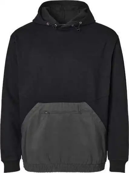 Mv Sport 23112 Mixed Media Hooded Sweatshirt Black Charcoal