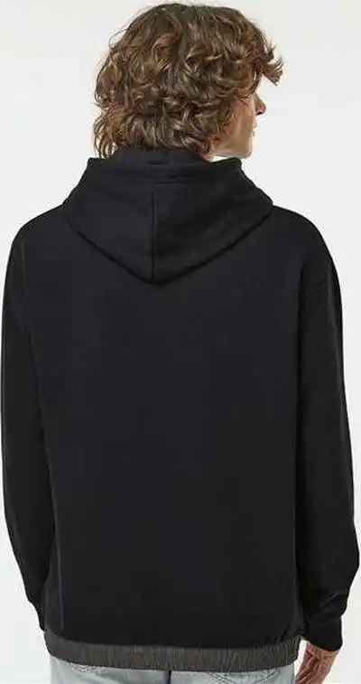 Mv Sport 23112 Mixed Media Hooded Sweatshirt Black Charcoal