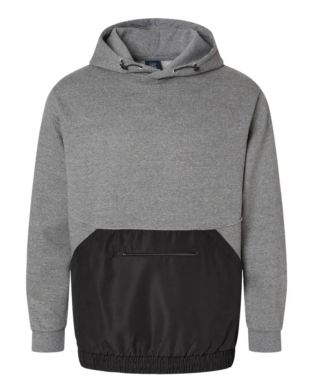 Mv Sport 23112 Mixed Media Hooded Sweatshirt - Graphite Black