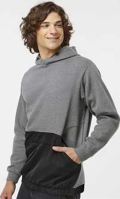 Mv Sport 23112 Mixed Media Hooded Sweatshirt - Graphite Black