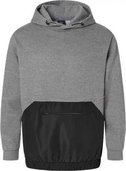 Mv Sport 23112 Mixed Media Hooded Sweatshirt - Graphite Black