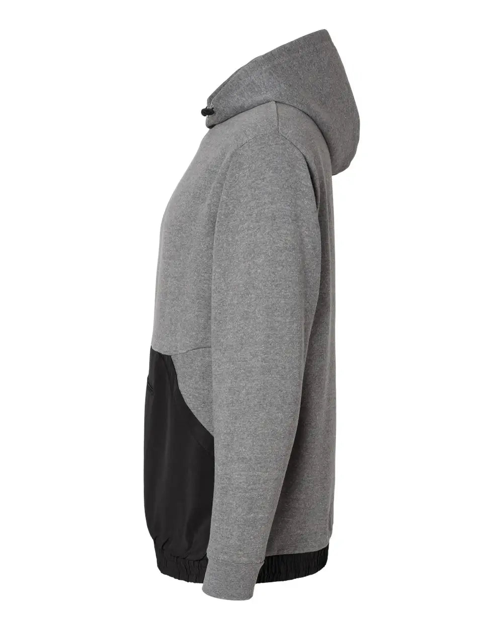 Mv Sport 23112 Mixed Media Hooded Sweatshirt - Graphite Black