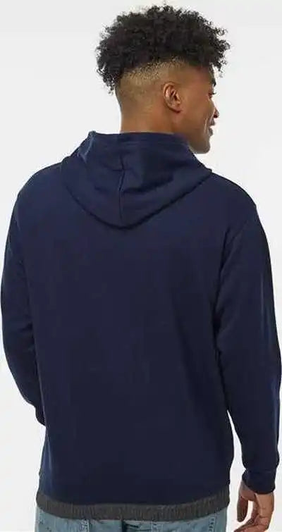 Mv Sport 23112 Mixed Media Hooded Sweatshirt - Navy Charcoal