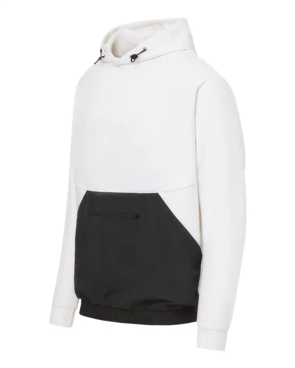 Mv Sport 23112 Mixed Media Hooded Sweatshirt - White Black