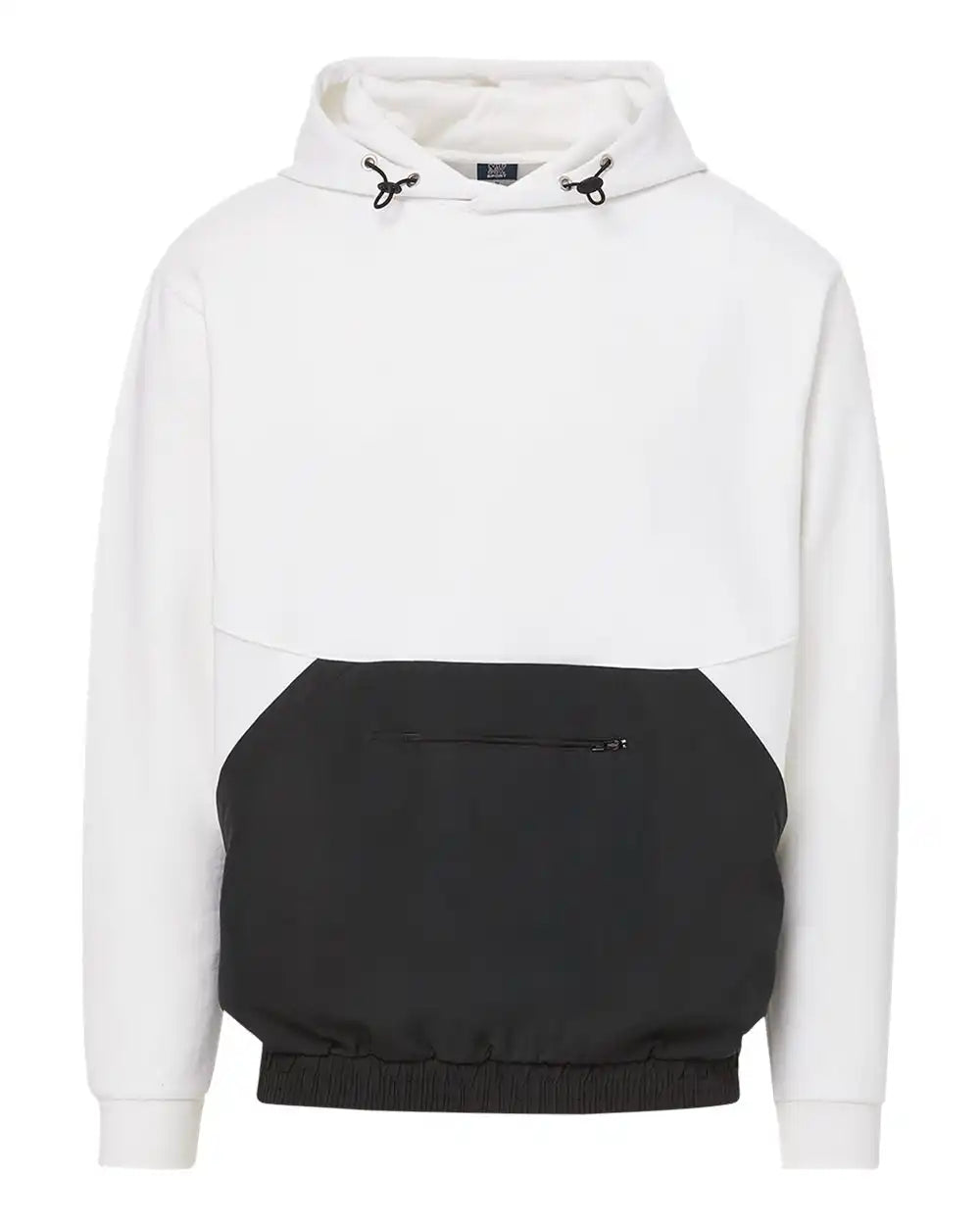 Mv Sport 23112 Mixed Media Hooded Sweatshirt - White Black - White/ / s