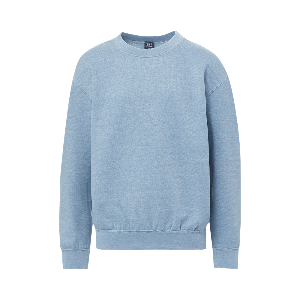 Mv Sport 23154y Youth Buddy Crewneck Sweatshirt - Lt Denim Heather