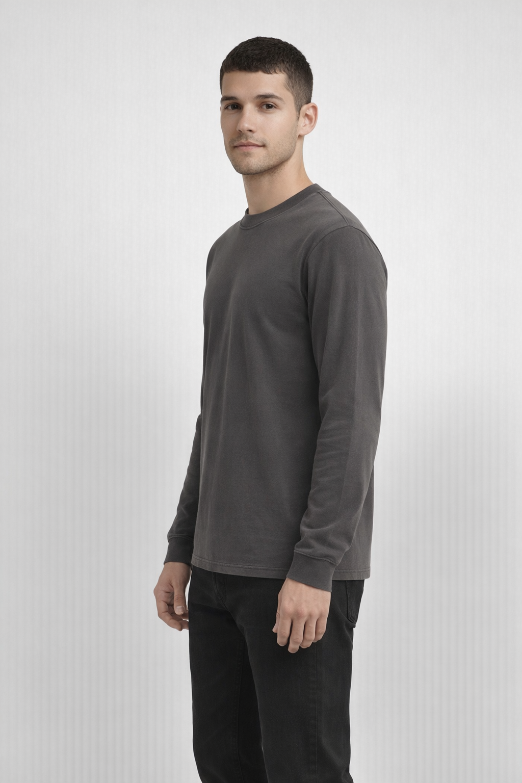 Mv Sport 23415 Coastal Color Long Sleeve Tee - Caviar