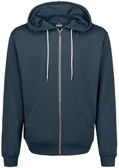 Mv Sport 2349 Retro Heather Full-zip Hooded Sweatshirt - Indigo Pepper